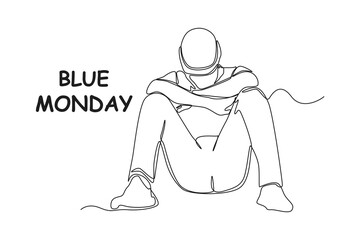 feeling bored and stressed at the start of the week. simple continuous line, work, Work day