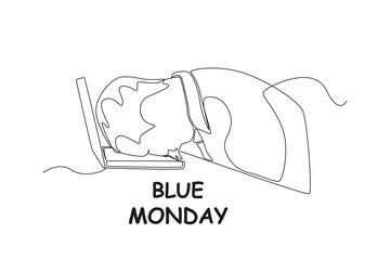 feeling bored and stressed at the start of the week. simple continuous line, work, Work day