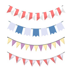 Colorful party flags collection