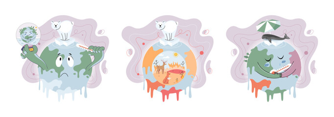 Climate change concept. Global warming design. Nature environment danger, energy business industr, climate change saving planet, air pollution. Temperature rising animal extinction. Environment Day