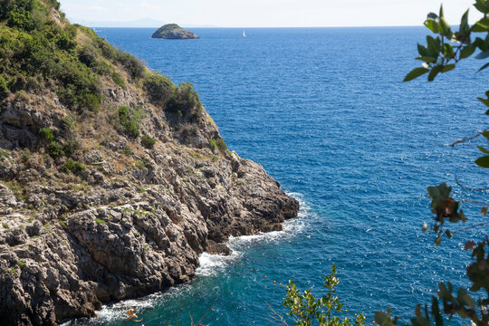 Crapolla fjord in Torca, on the Amalfi coast. there are remains of Roman ruins