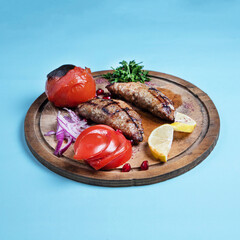 grilled meat with vegetables