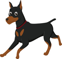 Cartoon cute dog Miniature Pinscher
