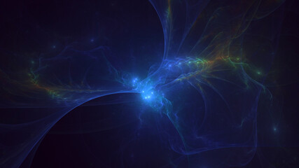 3D rendering abstract colorful fractal light background
