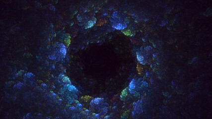 3D rendering abstract round light background