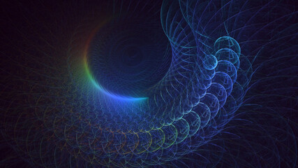 3D rendering abstract colorful fractal light background