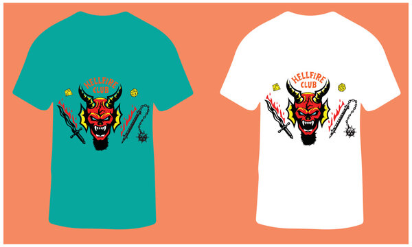 Hellfire Club T-shirt Design for Men and Women, Vector Illustration.