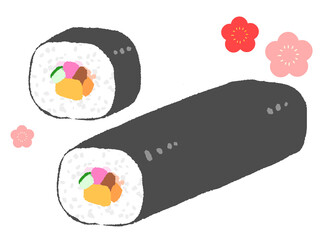 恵方巻のイラスト　手描き