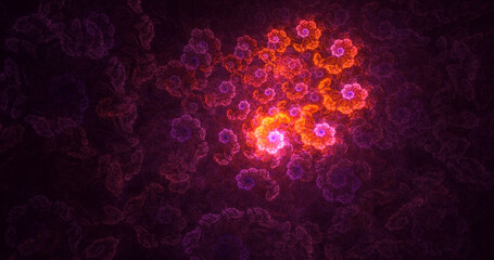 3D rendering abstract colorful fractal light background