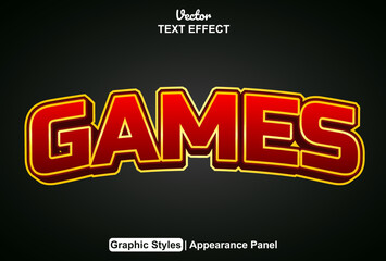 Games text effects with graphic style and editable.