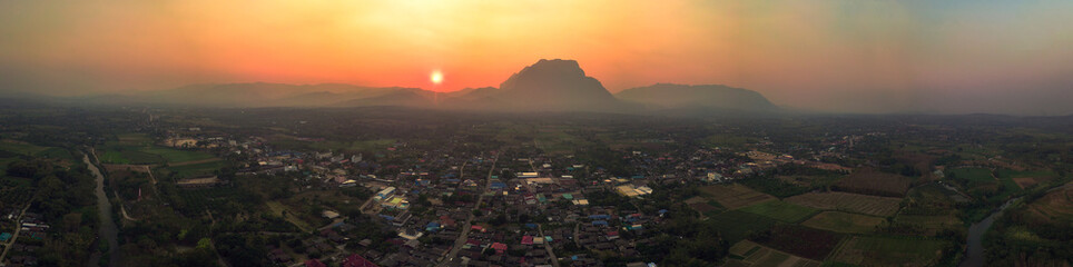High angle photo from Dorn Chiangdao City ,Chiangmai,Thailand