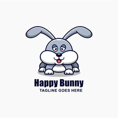 happy bunny character mascot design