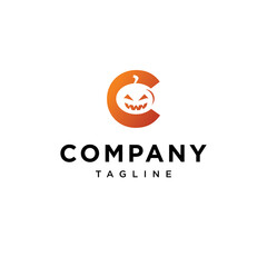C Letter halloween Vector logo icon vector Template