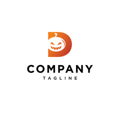 D Letter halloween Vector logo icon vector Template