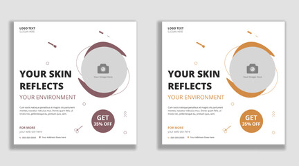 Beauty your skin salon and spa social media and web banner