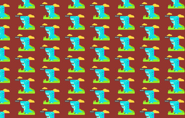 Cute Dinosaur seamless pattern in childish style. Vector Illustration. Can be used for fabric and textile, wallpapers, backgrounds, home decor, posters, cards.