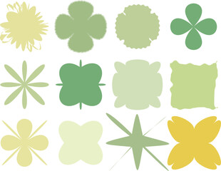 Flower Shapes in dreamy pastel lime soft colors