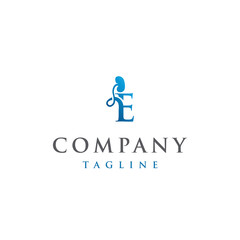 E Letter Initial modern and luxury kidney logo vector