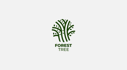 Nature forest  trees vector illustration logo design
