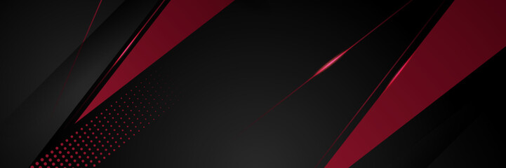 Obraz premium Abstract red and black banner with modern trendy fresh color for presentation design, flyer, social media cover, web banner, tech banner