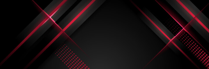 Abstract black and red banner background