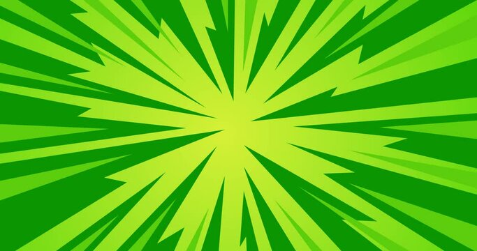background animation comic element light rays lightning speed line focus centered with gradient green color