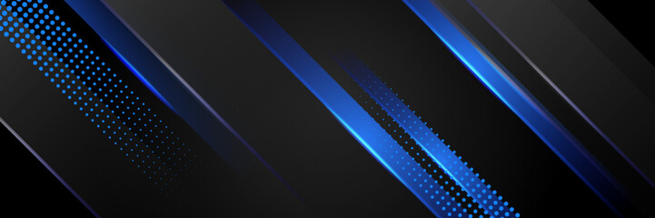 Obraz premium abstract blue and black banner