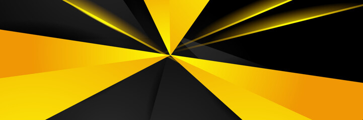 Abstract yellow and black banner background