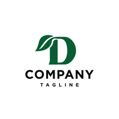 D Letter Initial Leaf modern Logo Vector template