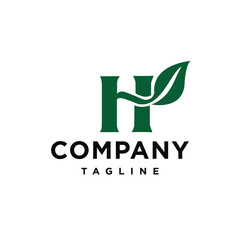 H Letter Initial Leaf modern Logo Vector template