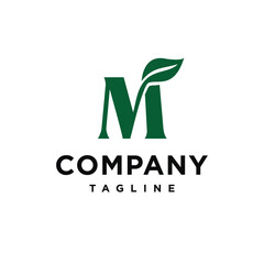 M Letter Initial Leaf modern Logo Vector template