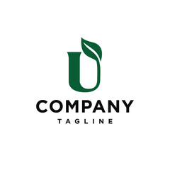 U Letter Initial Leaf modern Logo Vector template