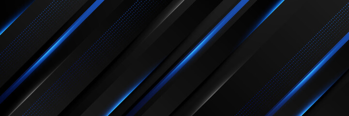 Obraz premium Abstract blue and black gradient banner