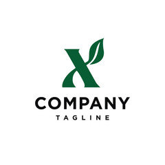 X Letter Initial Leaf modern Logo Vector template
