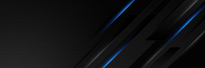 Abstract blue and black gradient banner