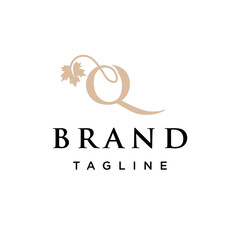 Q Letter initial Mapple Leaf elegant logo vector template inspiration