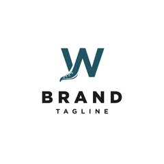 W Letter initial octo octopus cracen logo icon vector Template