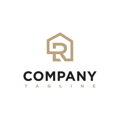R  Letter initial Real Estate  architecture  construction Logo