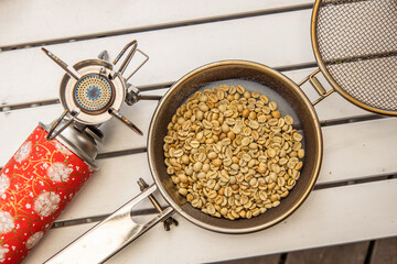 自家焙煎のコーヒー　Home-roasted coffee at campsites 