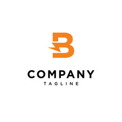 B Letter Electric storm Vector logo icon vector Template