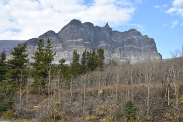 Layered Mountains Scenic View in Autumn in Montana 