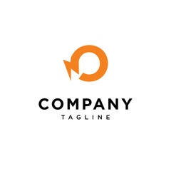 O Letter Electric storm Vector logo icon vector Template