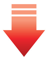 赤グラデーションの矢印　下向き　インストール　気温変化　red gradient arrow