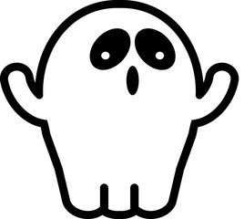 Spooky, ghost cartooon symbol