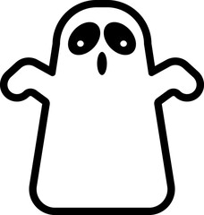 Spooky, ghost cartooon symbol