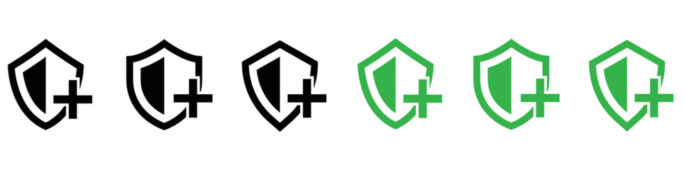 shield regeneration icon set. for sign or symbol protected app and web, vector illustration