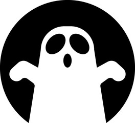 Spooky, ghost cartooon symbol
