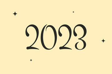 Happy New Year 2023. Cover of business diary. Brochure design template. Card design template. Greeting card template. Happy New Year 2023 greeting card design template.