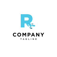R Letter water Vector logo icon vector Template