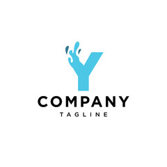 Y Letter water Vector logo icon vector Template